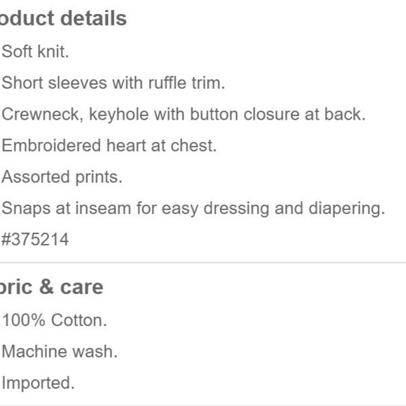 *GAP KIDS* Baby Girl Print Heart Body Double Top - Picture 5 of 5